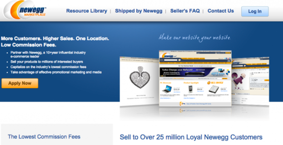 Newegg charges sellers commission rates run from 8 to 15 percent, depending on type of product.