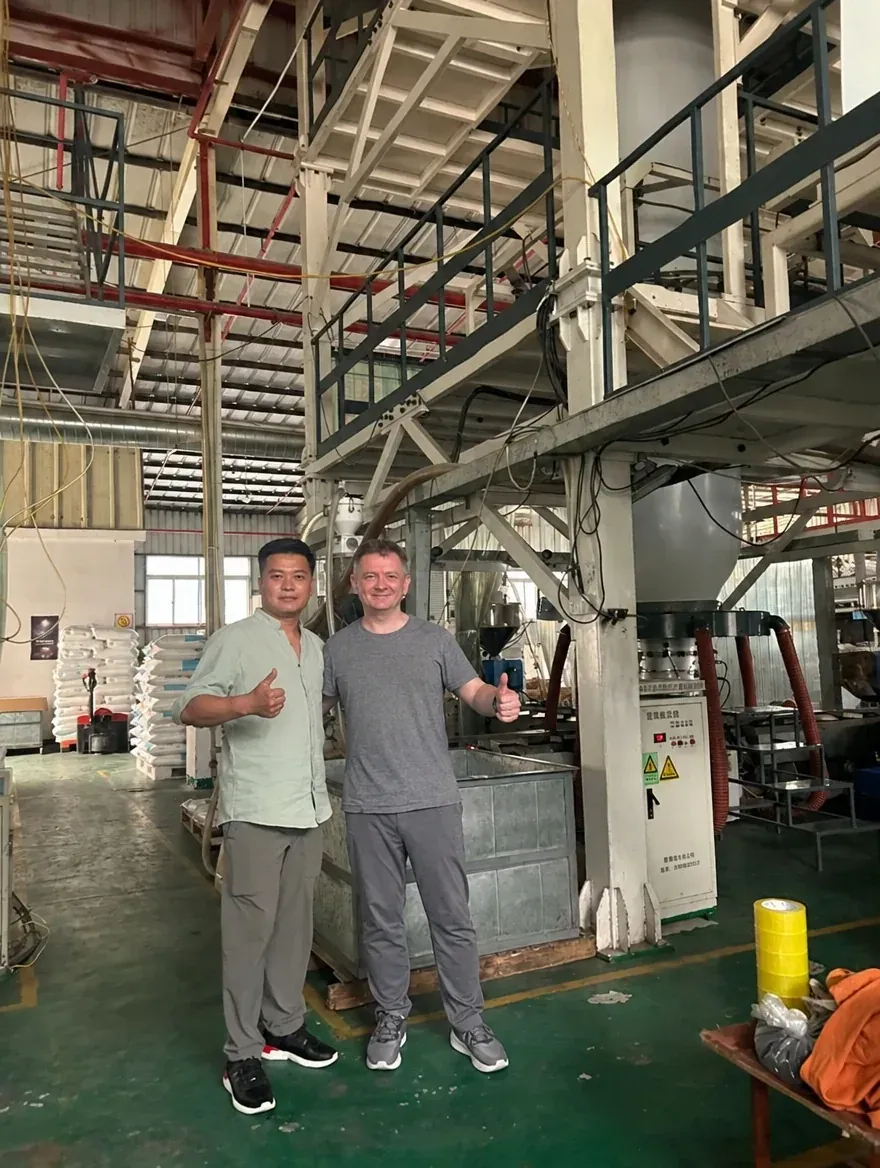 Noel Murphy on a film production floor in China