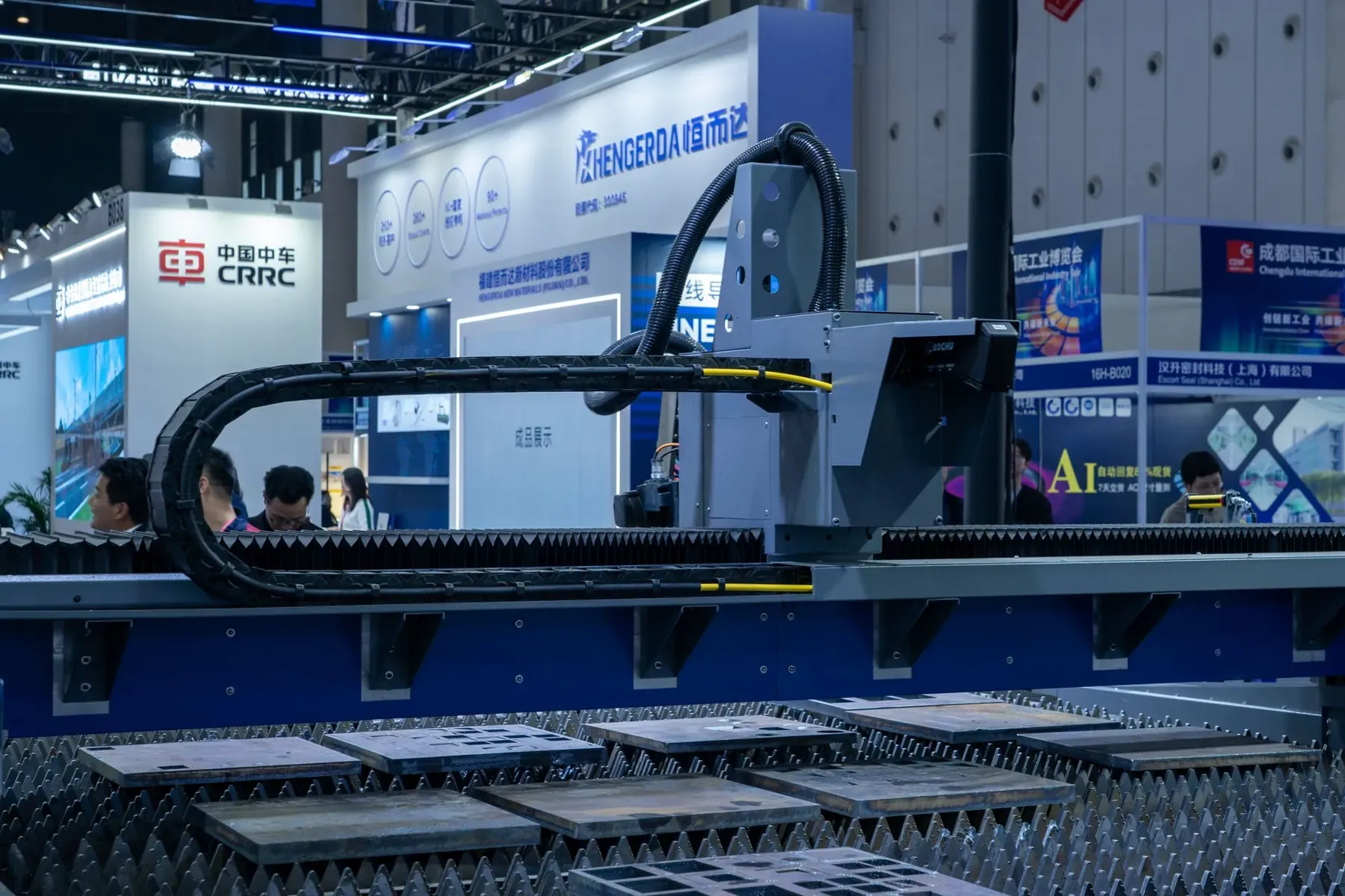 Machinery on show at an industrial trade fair